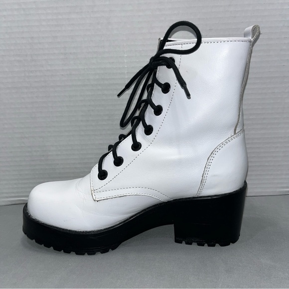 ROC Womens Chisel White Leather Lace Up Ankle Platform Booties Size US 7.5/EU 38 - Picture 9 of 11